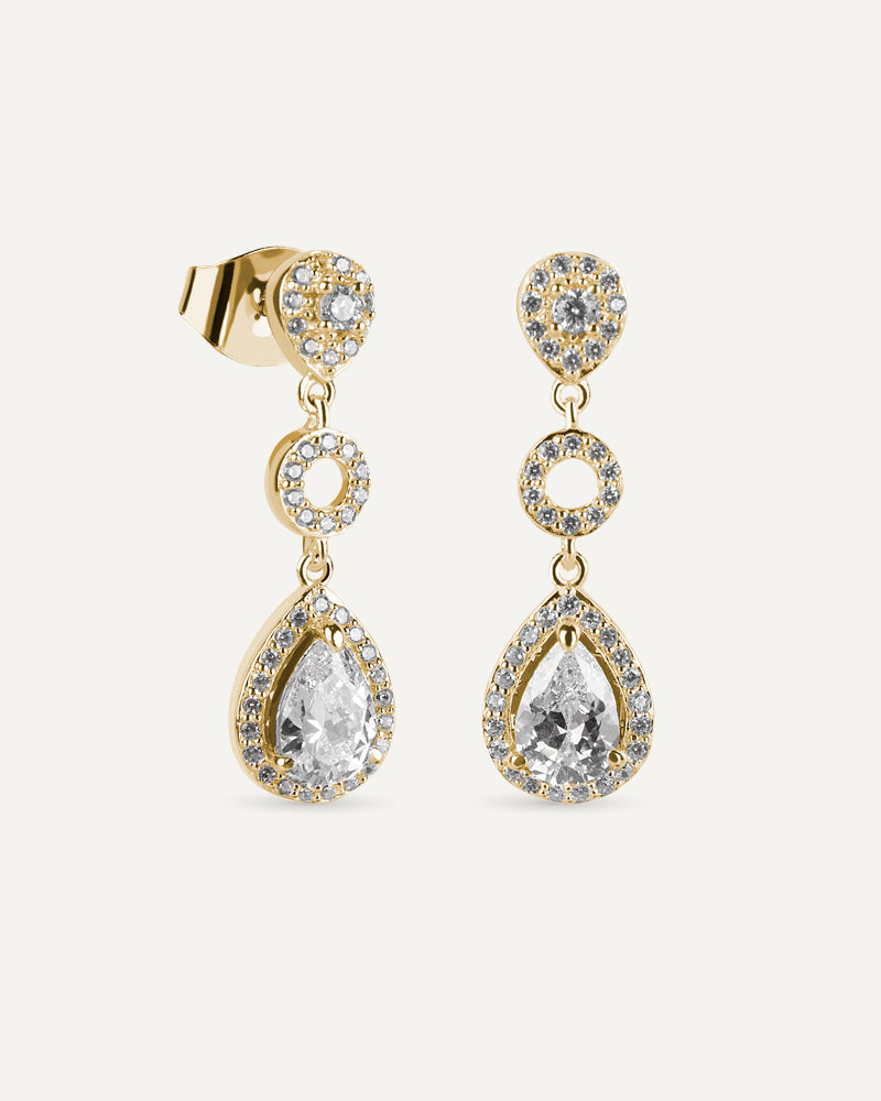 Pendientes BRILLIANT CUT en plata de ley y circonitas Excellence star cut.