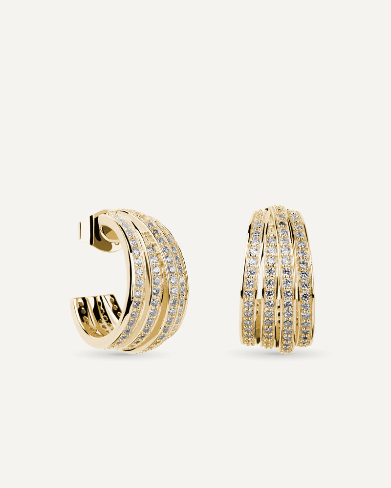 Pendientes BRILLIANT CUT en plata de ley y circonitas Excellence star cut.