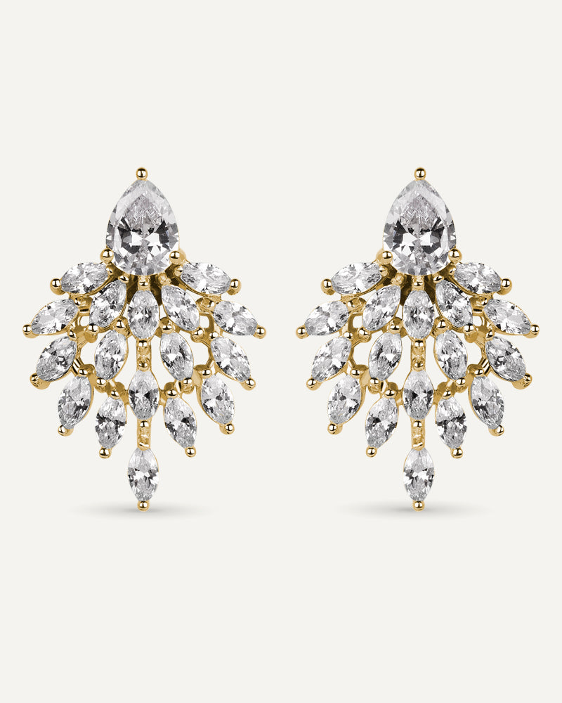 Pendientes BRILLIANT CUT en plata de ley y circonitas Excellence star cut.