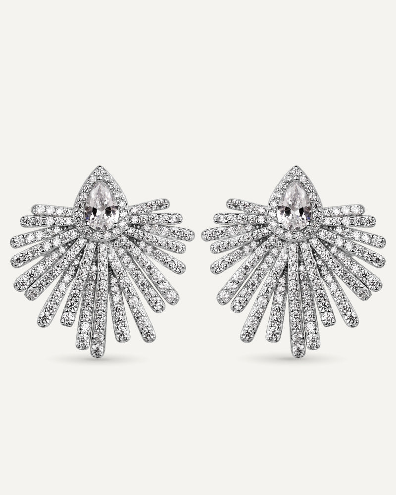 Pendientes BRILLIANT CUT en plata de ley y circonitas Excellence star cut.