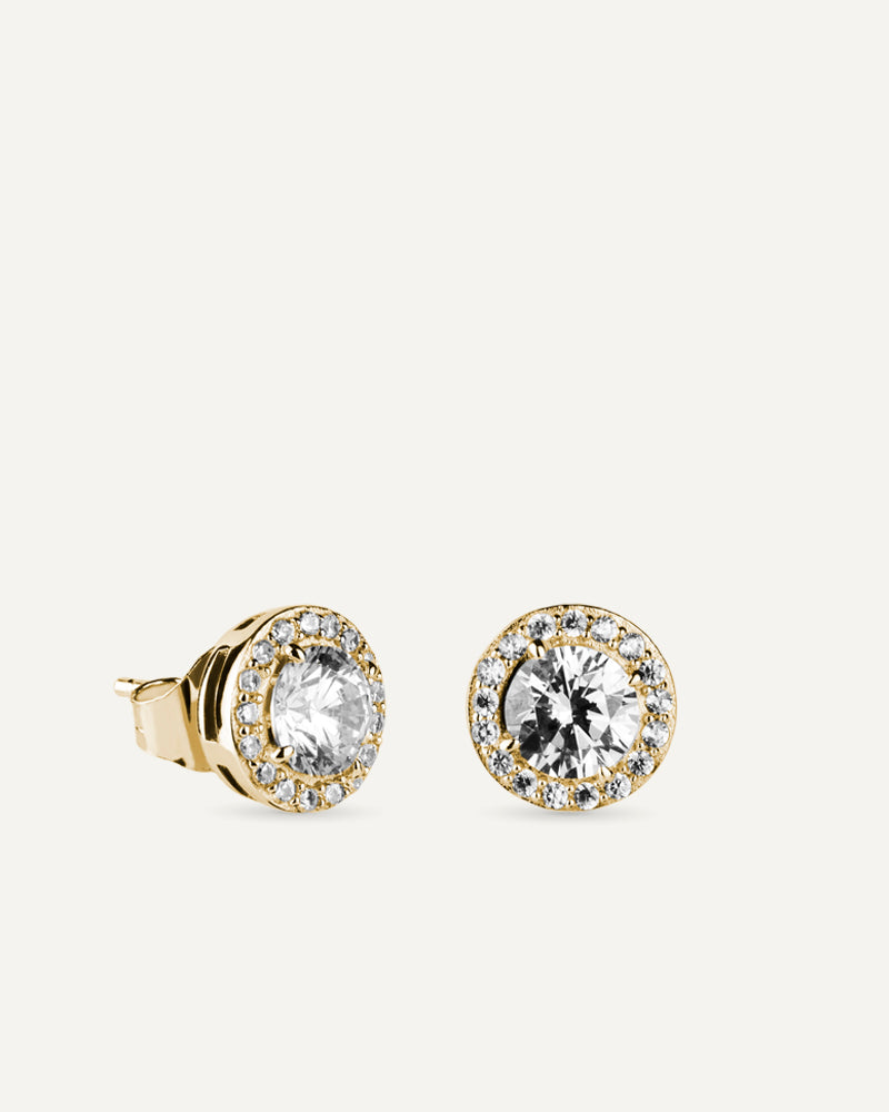 Pendientes BRILLIANT CUT en plata de ley con circonitas en talla redonda Excellence star cut.