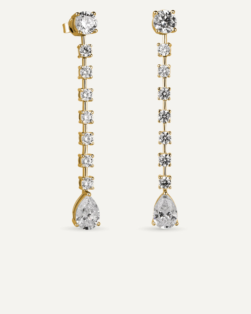 Pendientes BRILLIANT CUT en plata de ley y circonitas Excellence star cut.