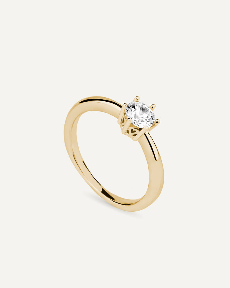 Solitario garra con circonita excellence star cut de 7mm