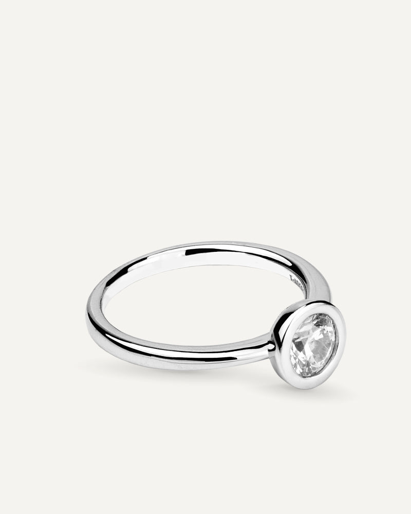 Solitario chatón con circonita excellence star cut de 7mm