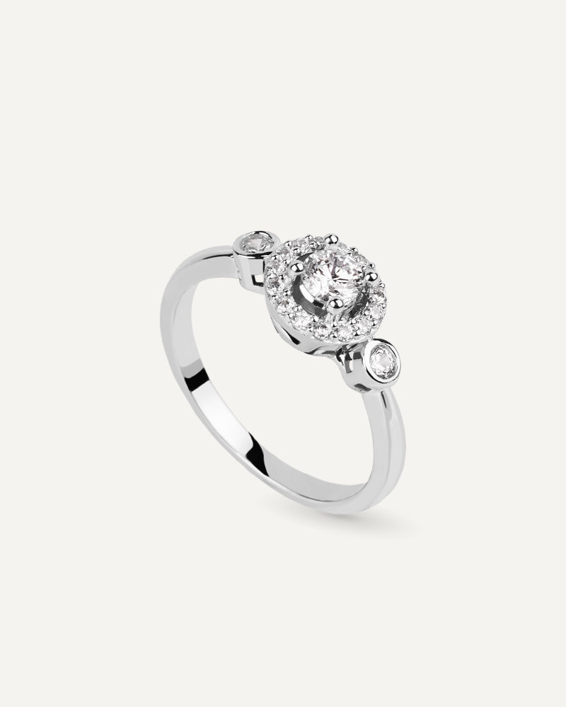 Anillo BRILLIANT CUT en plata de ley y circonitas Excellence star cut.