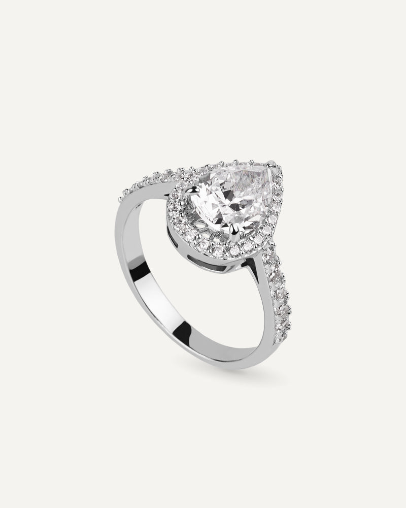 Anillo BRILLIANT CUT en plata de ley y circonitas Excellence star cut.