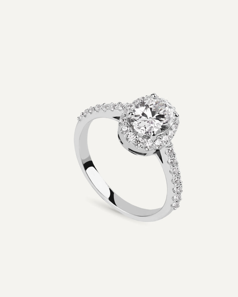 Anillo BRILLIANT CUT en plata de ley y circonitas Excellence star cut.