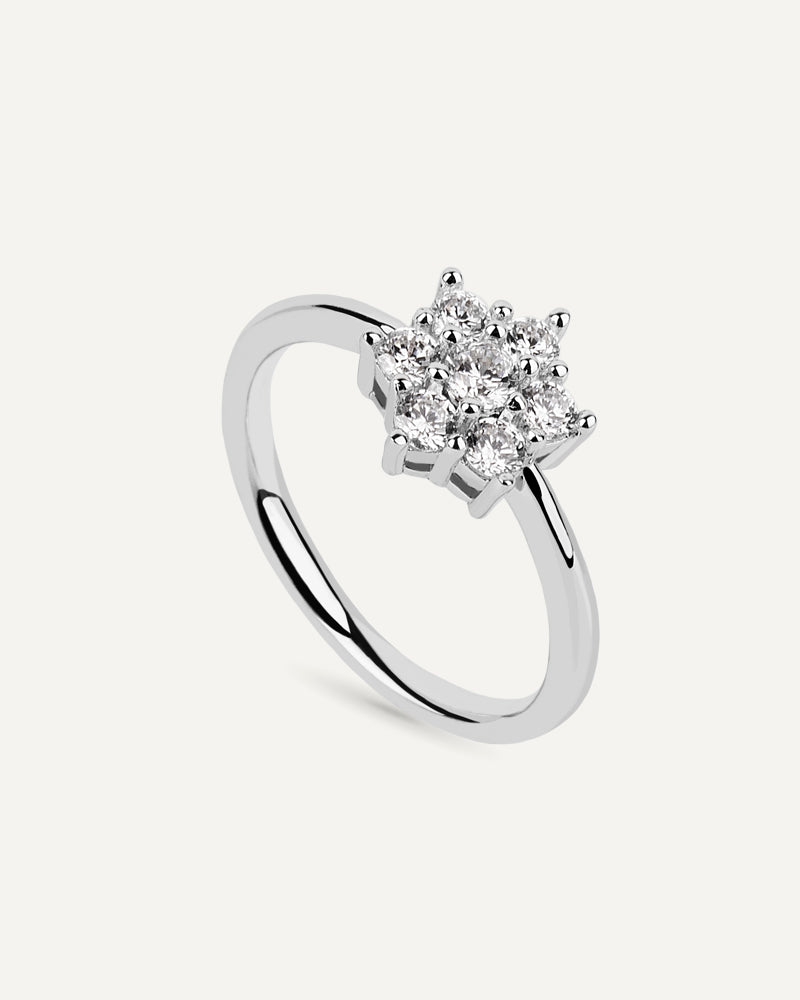 Anillo BRILLIANT CUT en plata de ley y circonitas Excellence star cut.