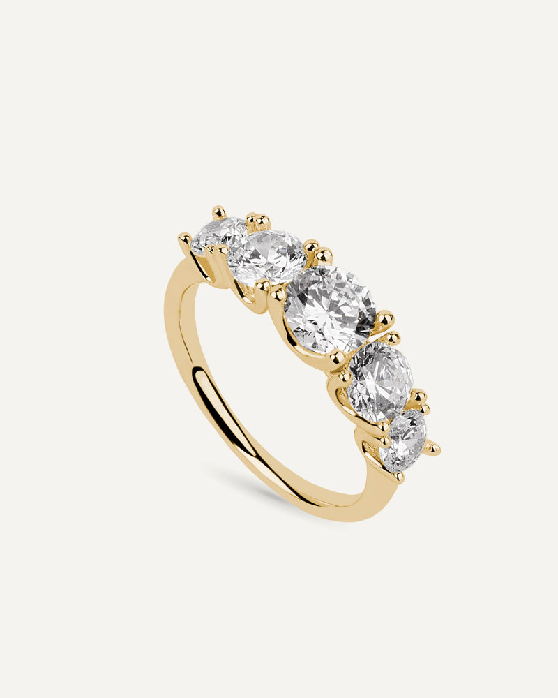 Anillo BRILLIANT CUT en plata de ley y circonitas Excellence star cut.