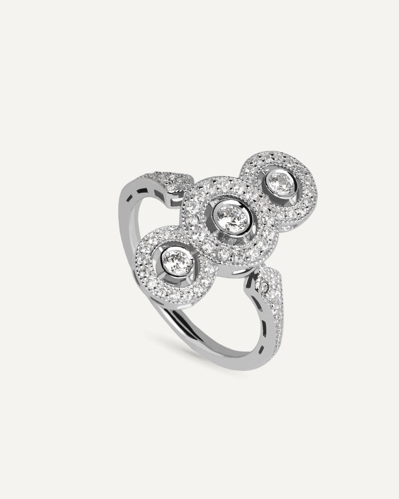 Anillo BRILLIANT CUT en plata de ley con circonitas Excellence star cut