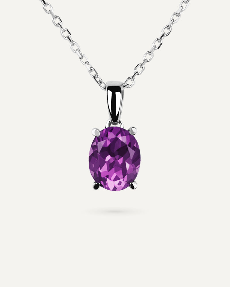 COLLAR OVAL AMATISTA MORADA