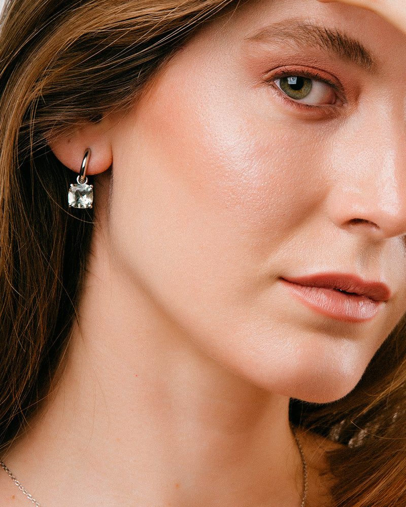 PENDIENTES CUSHION AMATISTA VERDE