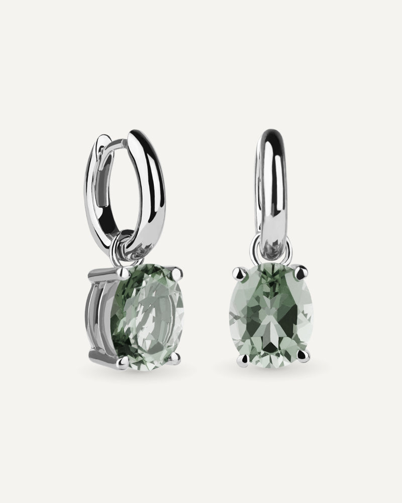 PENDIENTES OVAL AMATISTA VERDE