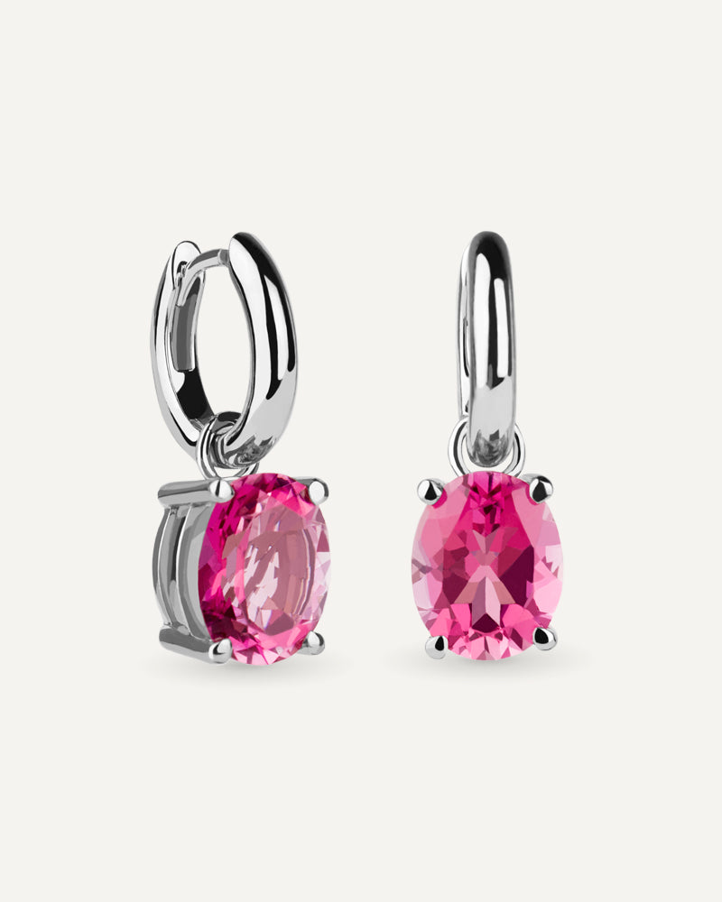 PENDIENTES OVAL ROSA