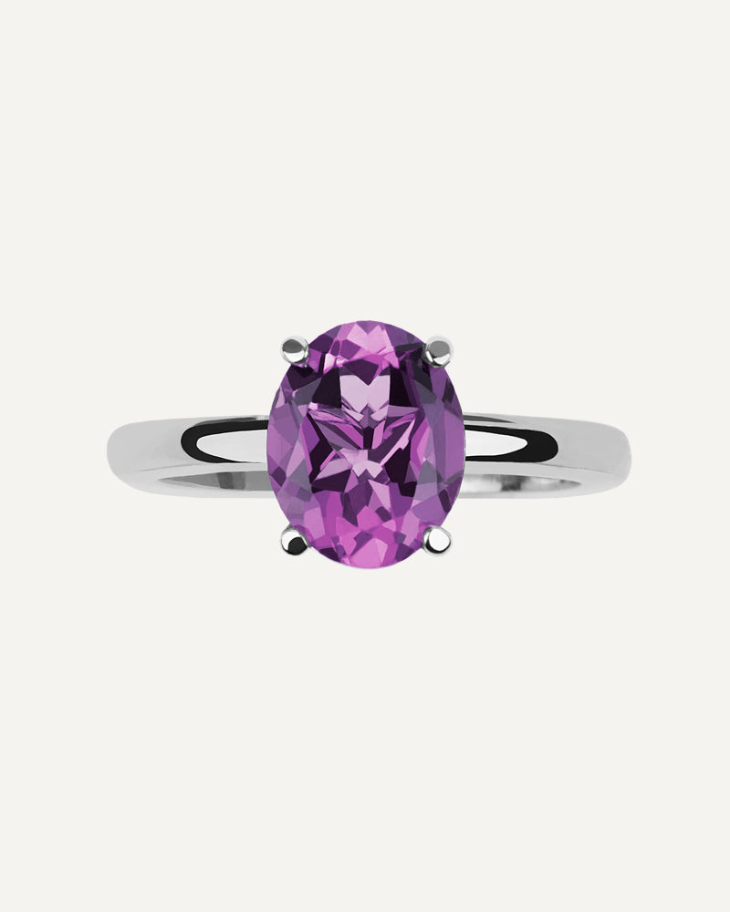 ANILLO OVAL AMATISTA MORADA