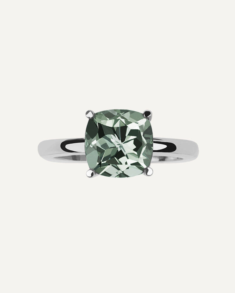 ANILLO CUSHION AMATISTA VERDE