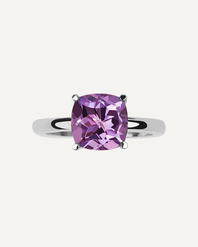 ANILLO CUSHION AMATISTA MORADA