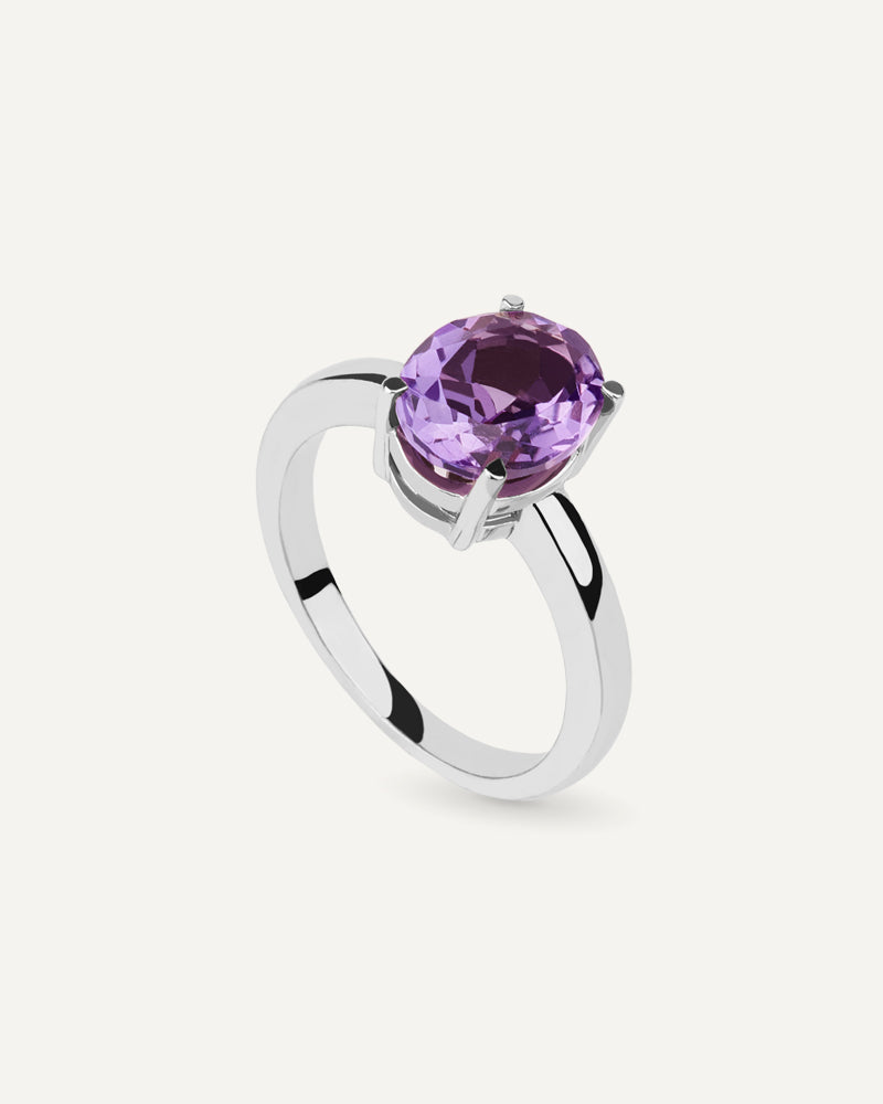 ANILLO OVAL AMATISTA MORADA