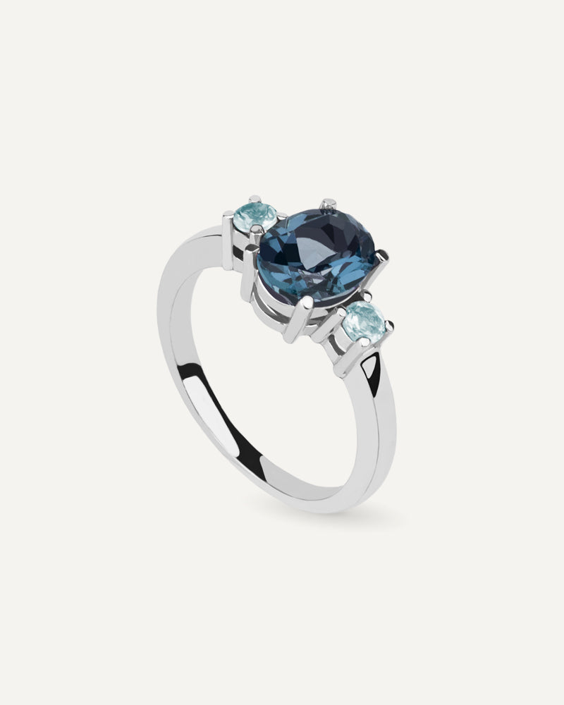 ANILLO OVAL LONDON BLUE Y SKY