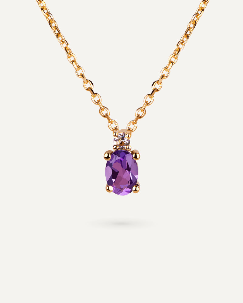 COLLAR CUARZO AMATISTA MORADA Y TOPACIO BLANCO