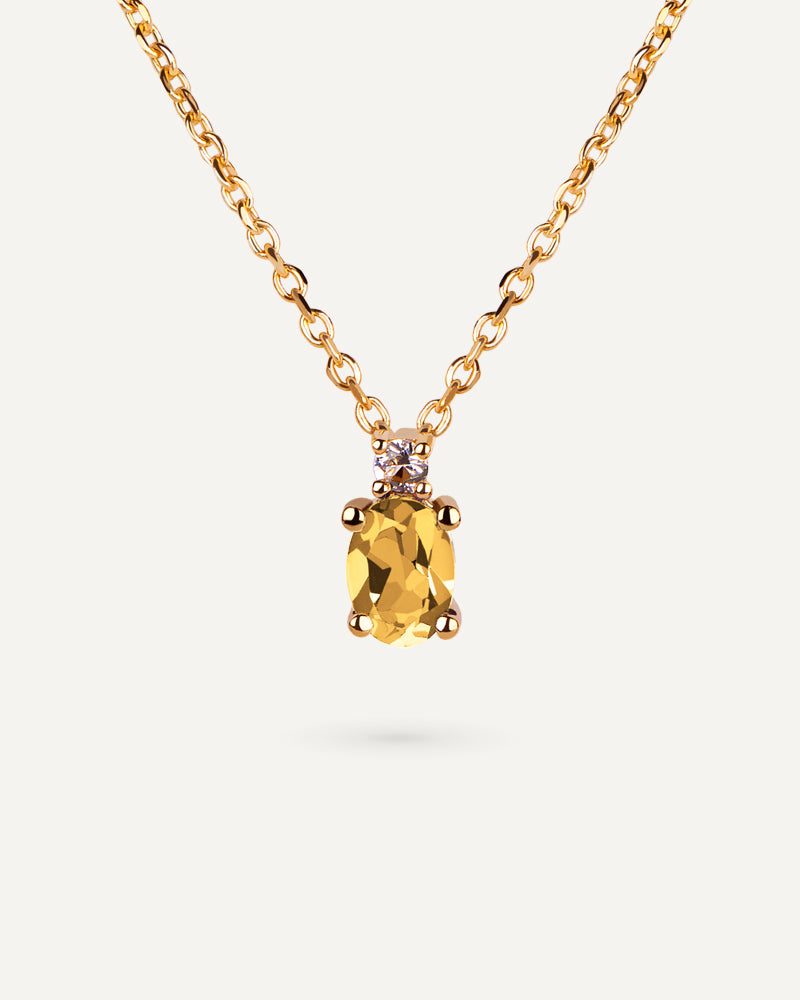 COLLAR CUARZO CITRINO Y TOPACIO BLANCO