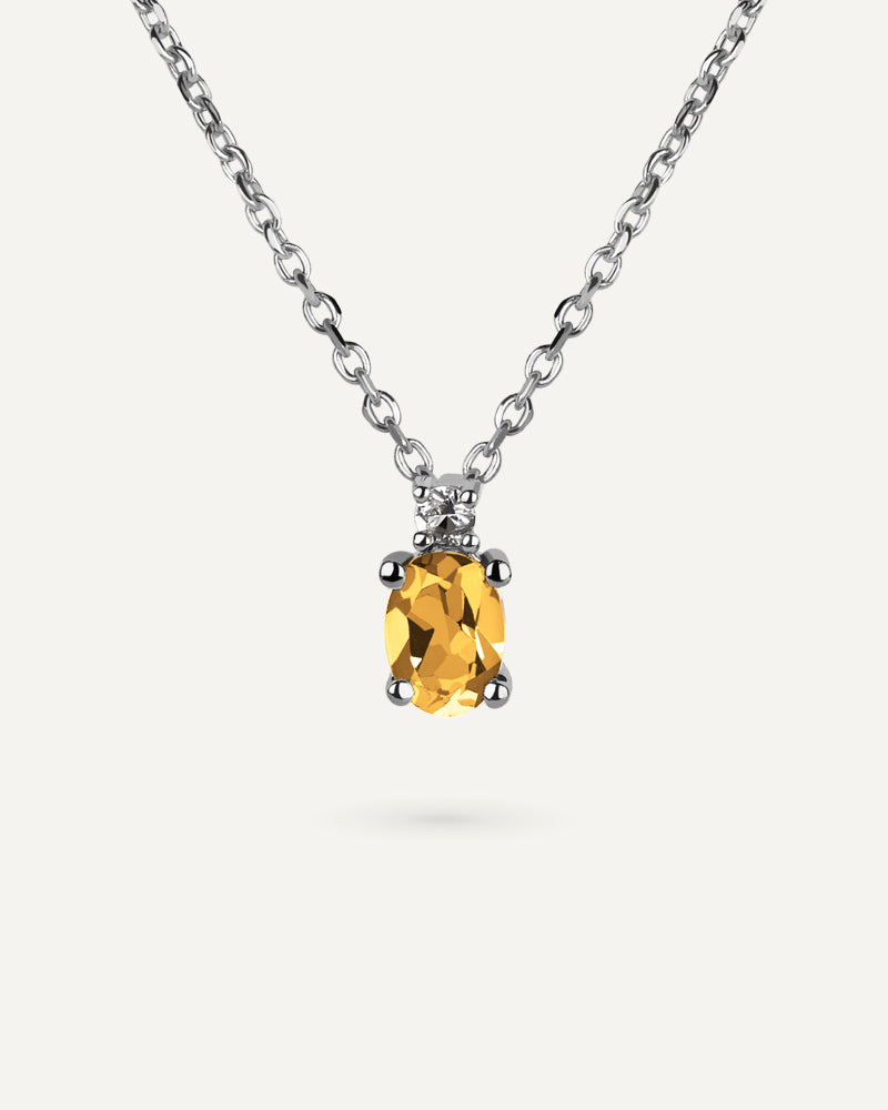 COLLAR CUARZO CITRINO Y TOPACIO BLANCO