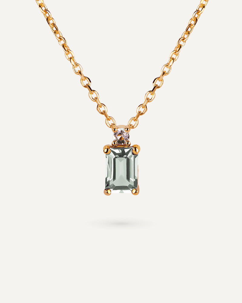 COLLAR CUARZO AMATISTA VERDE Y TOPACIO BLANCO