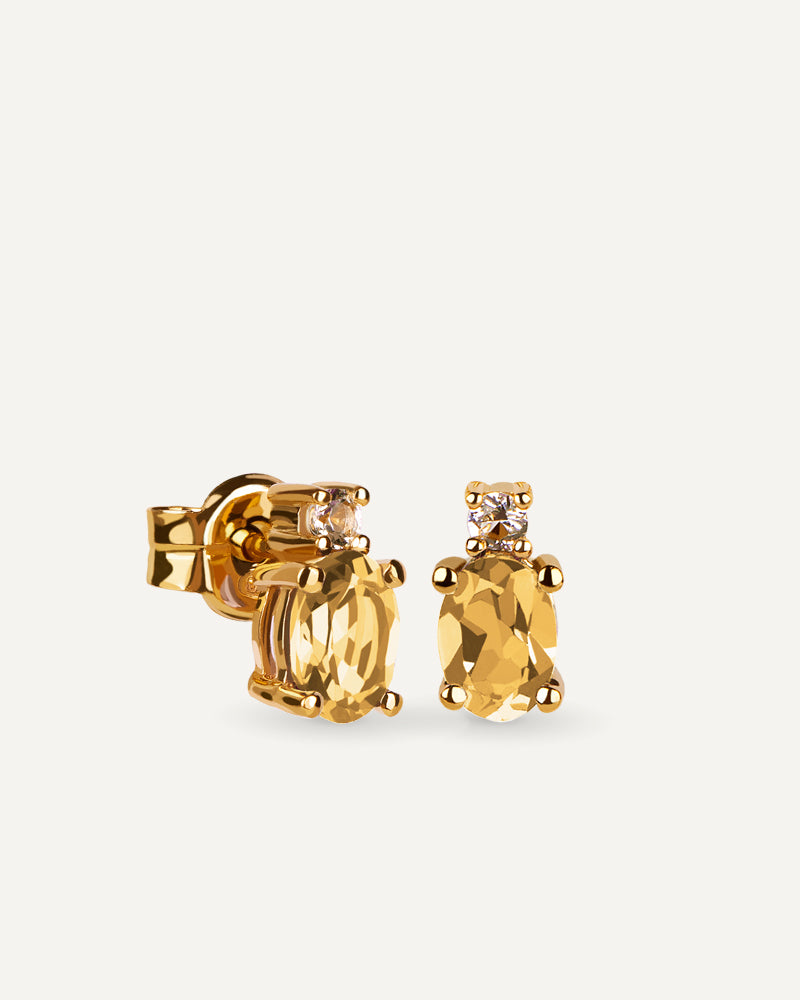 PENDIENTES CUARZOS CITRINO Y TOPACIOS BLANCOS