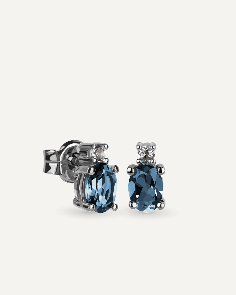 PENDIENTES TOPACIOS LONDON BLUE Y TOPACIOS BLANCOS