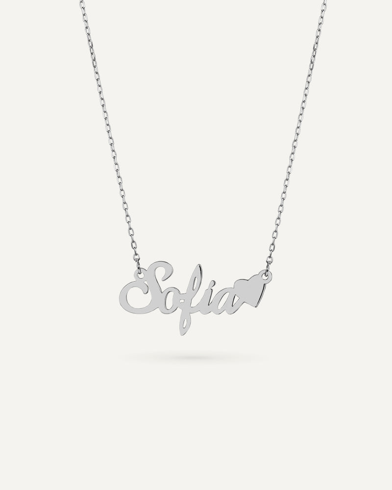 Collar con nombre y motivo personalizado en oro de 18kt