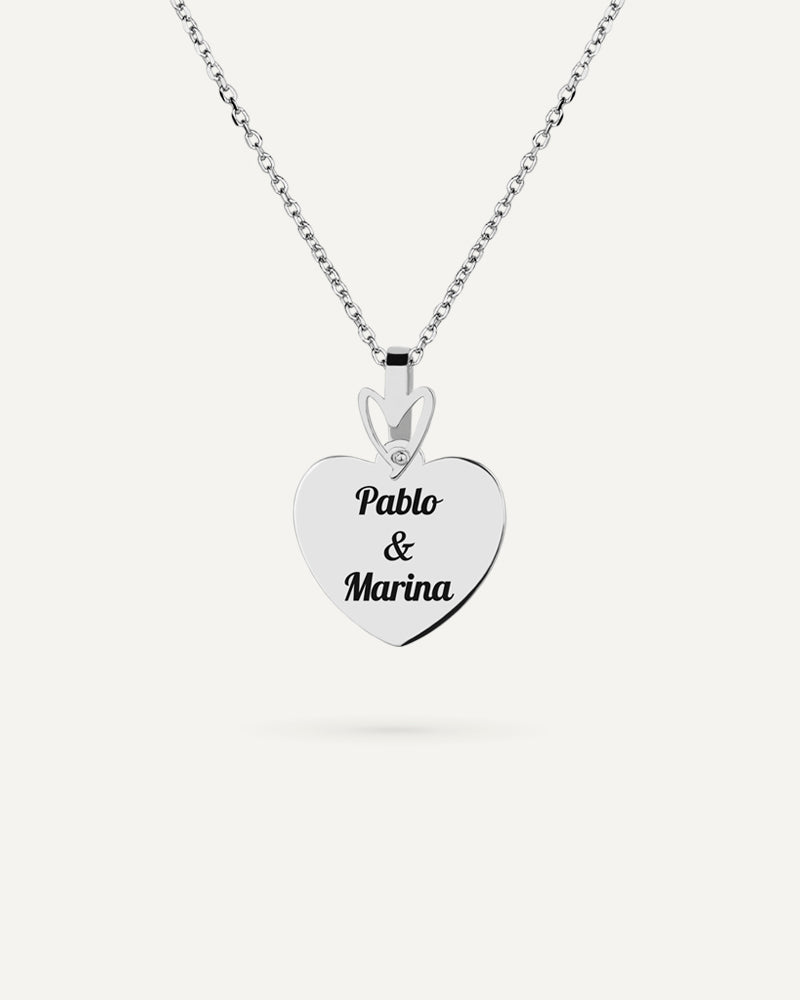 COLLAR PERSONALIZADO CORAZÓN 15MM EN PLATA ESMALTADA