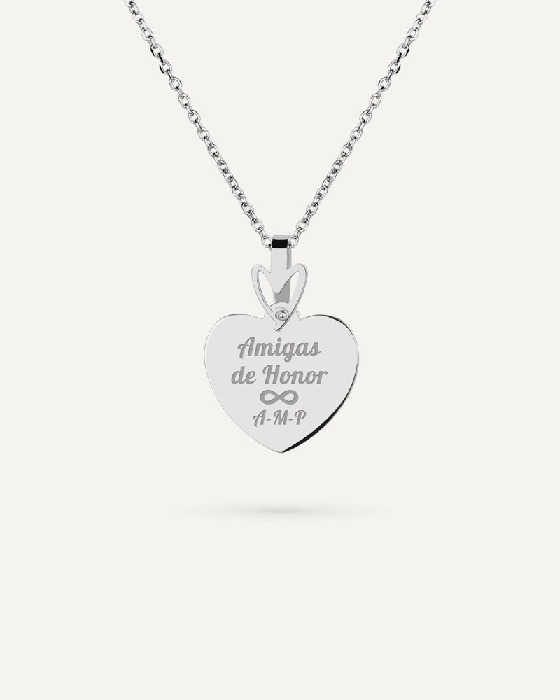 COLLAR PERSONALIZADO CORAZÓN 15MM EN PLATA