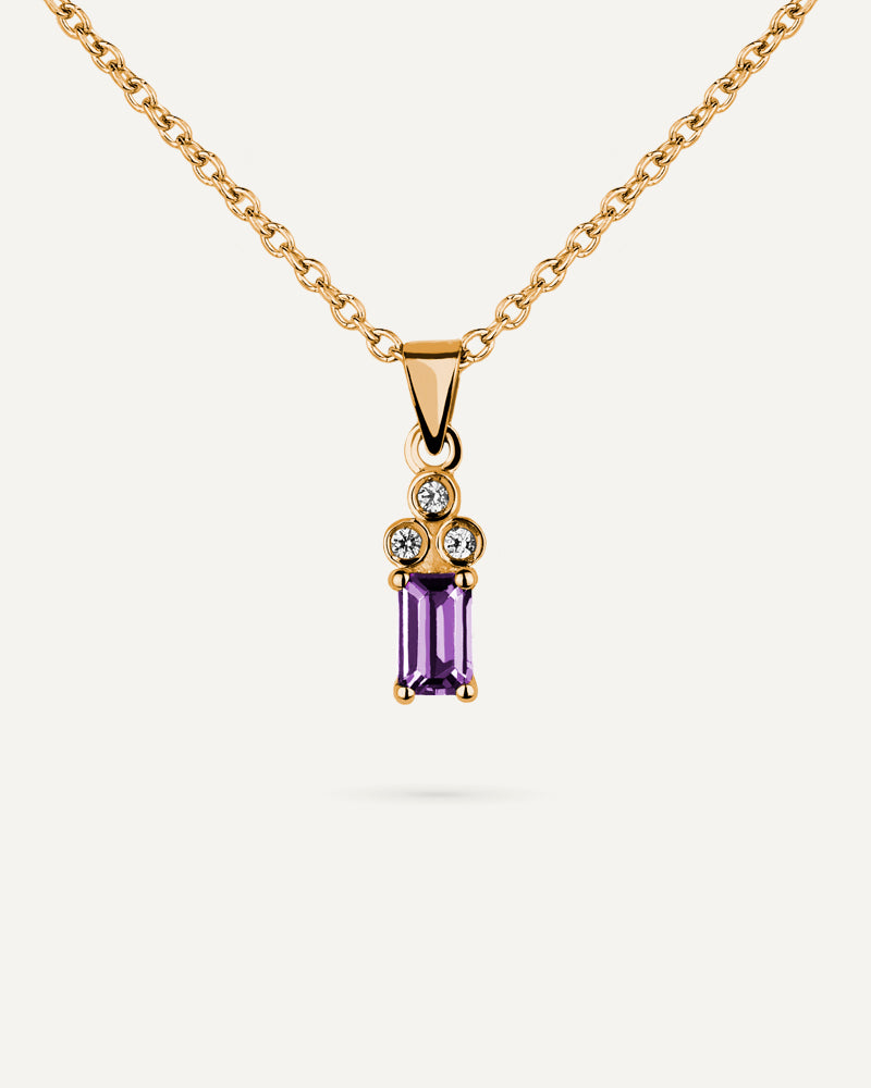 COLLAR AMATISTA TALLA OCTOGONAL