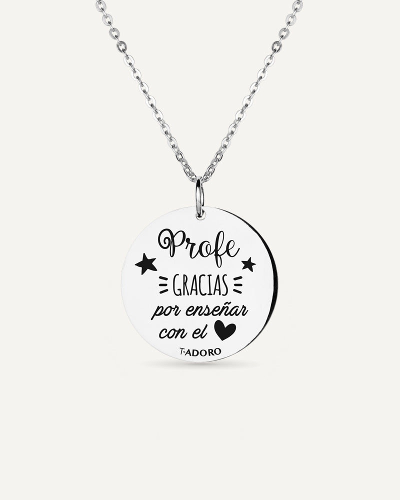 Collar "Profe gracias por enseñar con el corazón"