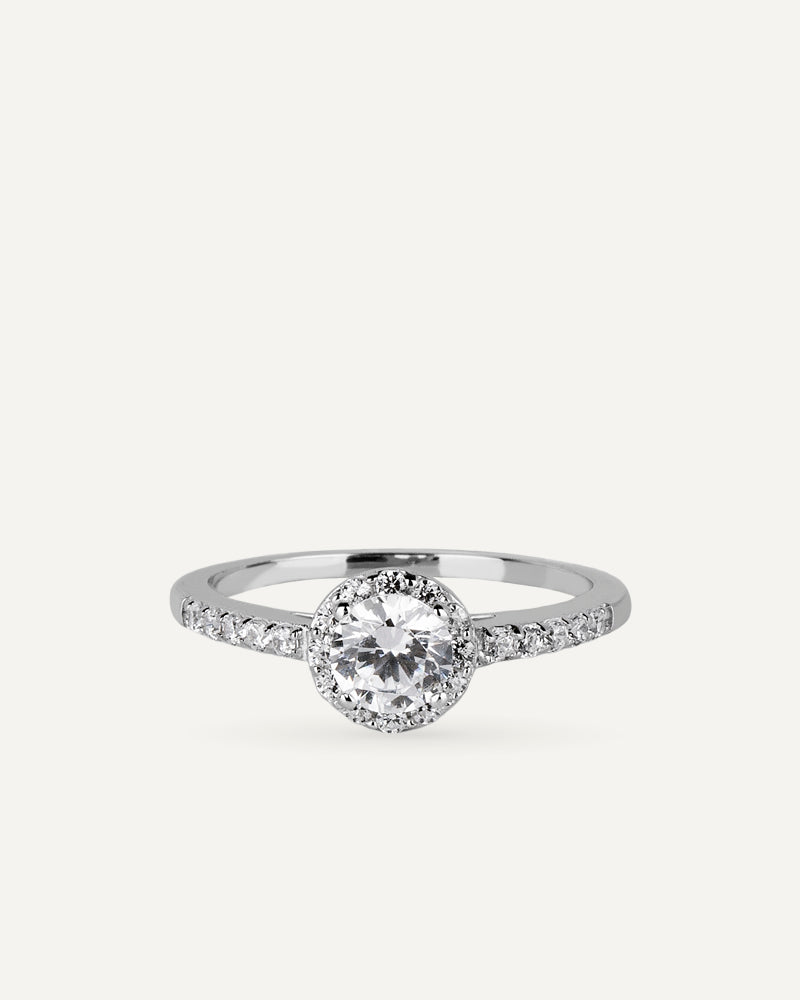 Anillo BRILLIANT CUT en plata de ley y circonitas Excellence star cut