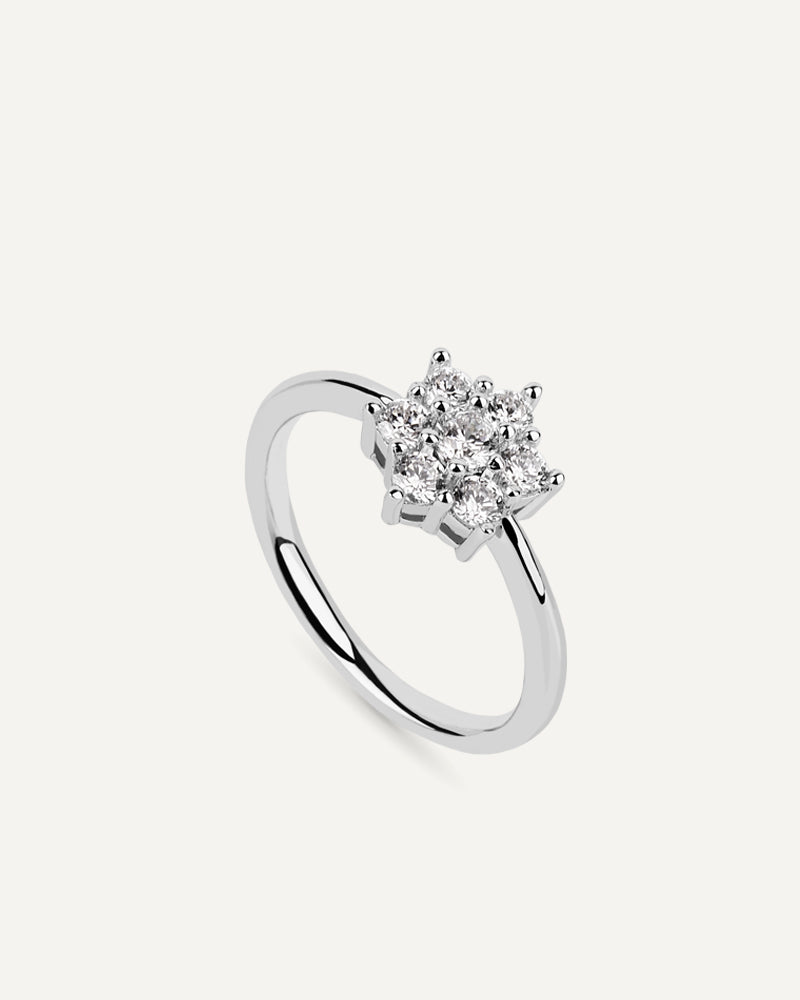 Anillo BRILLIANT CUT en plata de ley y circonitas Excellence star cut.