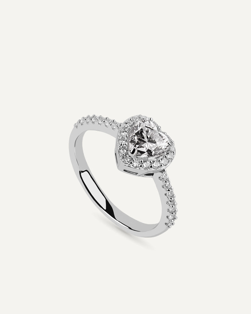 Anillo BRILLIANT CUT en plata de ley y circonitas Excellence star cut.