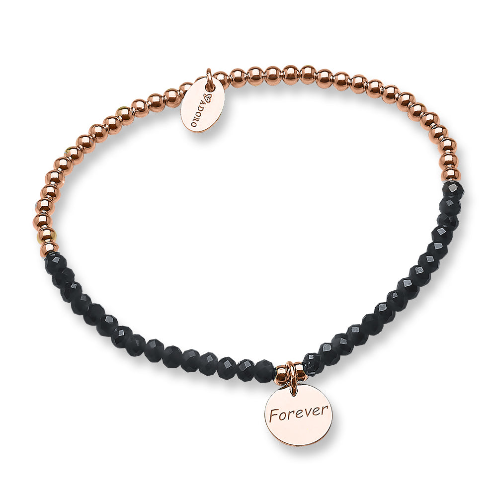 Pulsera Plata Forever Con Baño De Oro Rosa