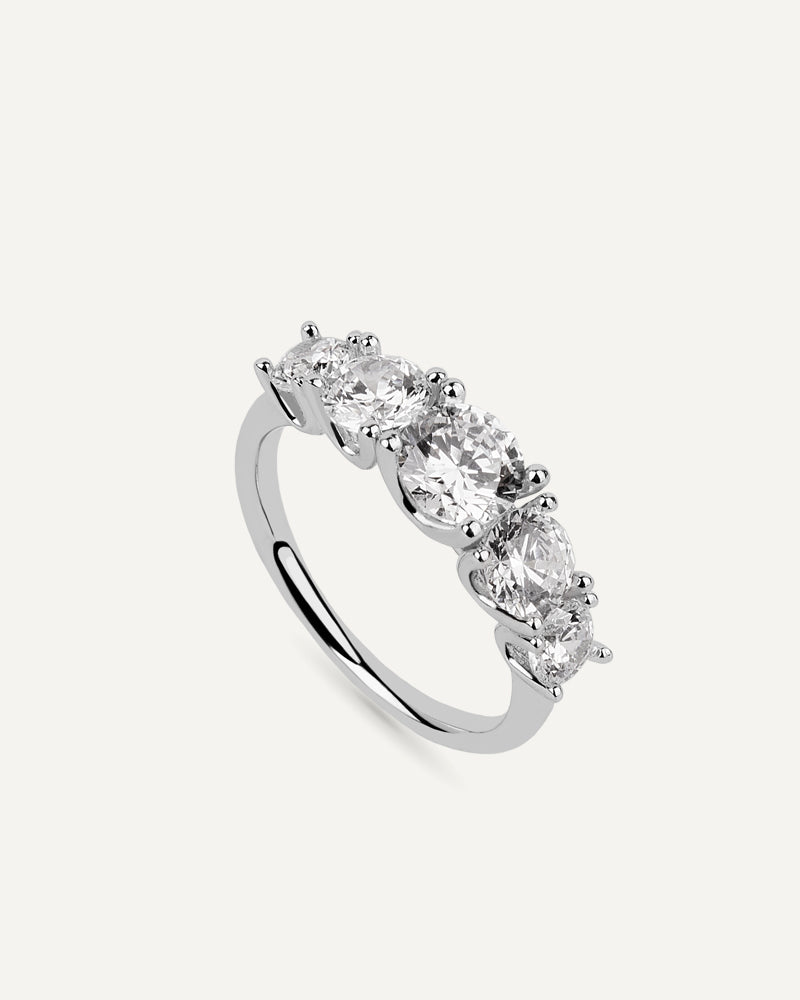 Anillo BRILLIANT CUT en plata de ley y circonitas Excellence star cut.