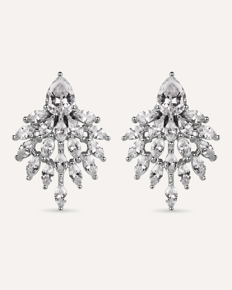 Pendientes BRILLIANT CUT en plata de ley y circonitas Excellence star cut.