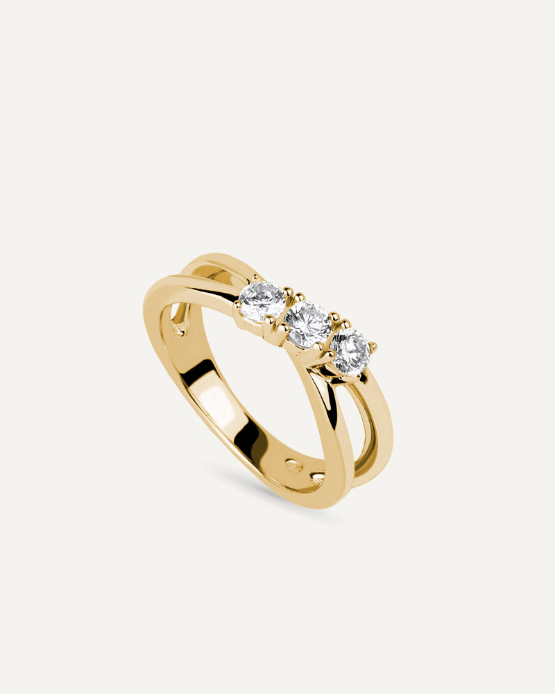 Anillo BRILLIANT CUT en plata de ley y circonitas Excellence star cut.