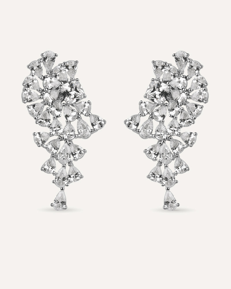 Pendientes BRILLIANT CUT en plata de ley y circonitas Excellence star cut.