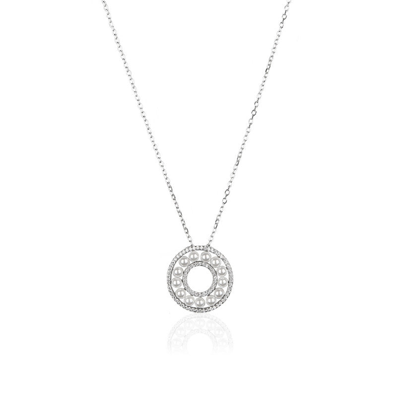 COLGANTE CON PERLAS EN CIRCULO - ELEGANCE