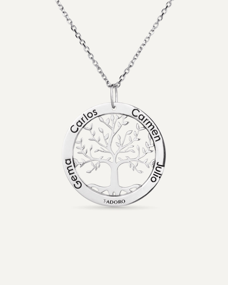 Collar personalizado árbol de la vida en plata de ley.