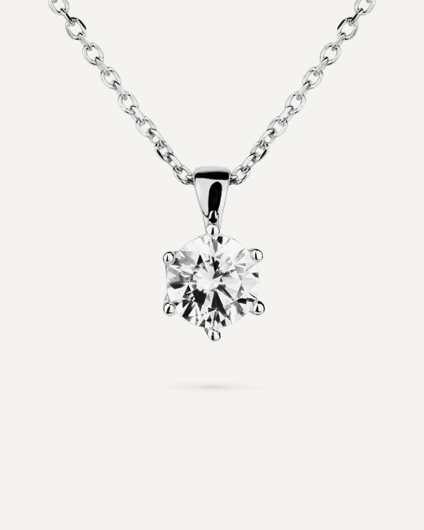 Collar punto de luz con circonita excellence star cut de 7mm