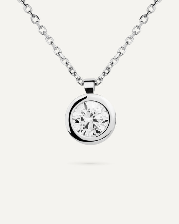 Collar punto de luz con circonita excellence star cut de 7mm.