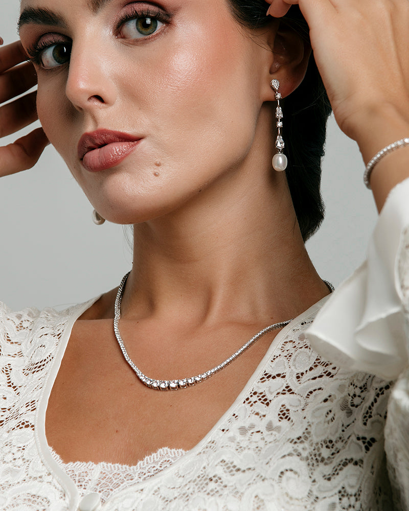 Collar BRILLIANT CUT en plata de ley y circonitas Excellence star cut.