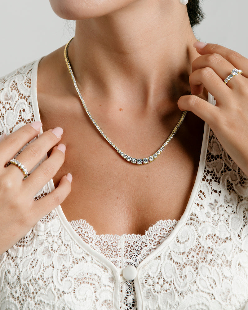 Collar BRILLIANT CUT en plata de ley y circonitas Excellence star cut.