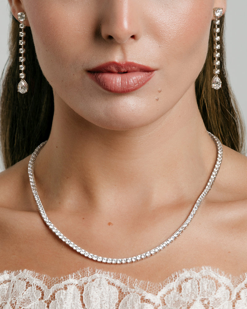 Collar BRILLIANT CUT en plata de ley y circonitas Excellence star cut.