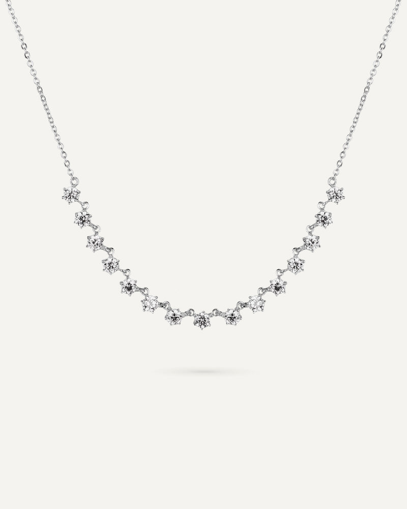 Collar BRILLIANT CUT en plata de ley y circonitas Excellence star cut.